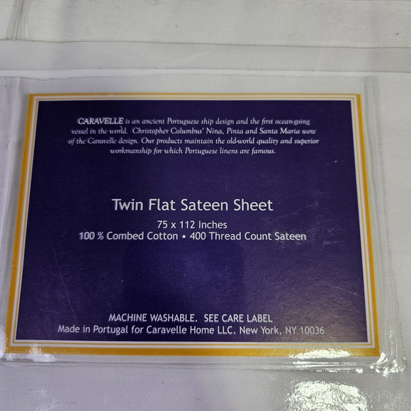 $265 Caravelle Sateen Cotton 400TC Luxury White Twin Sheet Set European Bedding - Picture 8 of 13